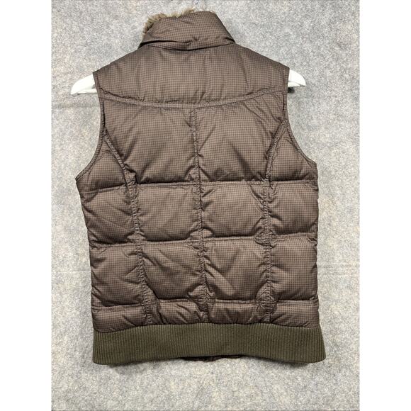 Women's Small‎ Eddie Bauer Premium Goose Down Vest Puffer Quilted Faux Fur Trim - Picture 10 of 11